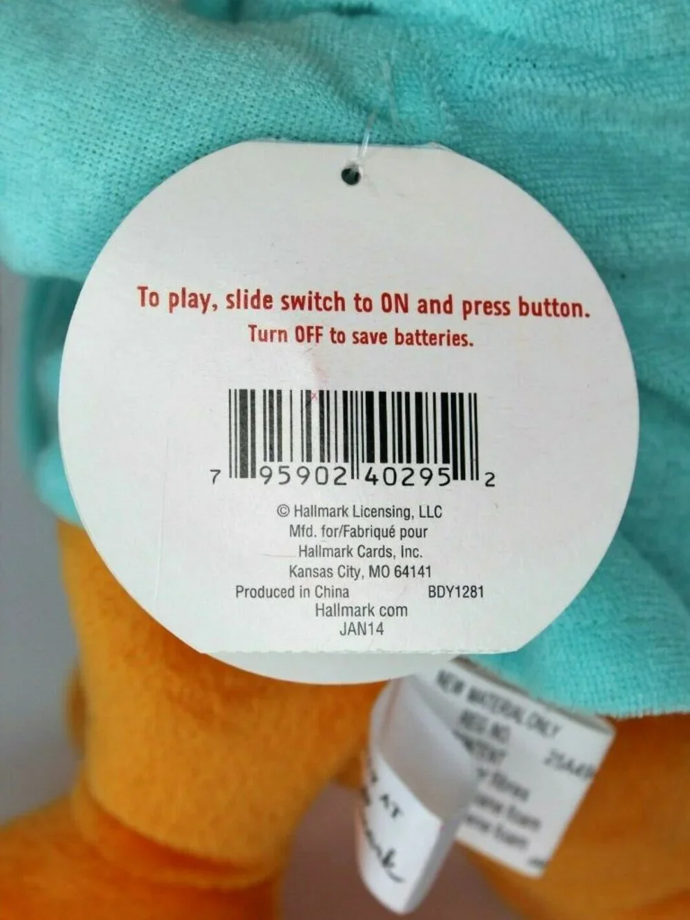 New Hallmark Sound/Motion Birthday Old-A-Saurus Collectible 13” Tall Plush Nwt